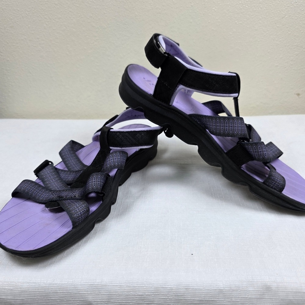 JSport Women's‎ 7 Kaia Adjustable Strap Water Sports Comfort Sandal Black Purple - Picture 3 of 7